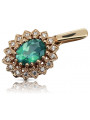 Classic Charm: Vintage 14K Rose Gold and Emerald Pendant vpc018