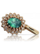 Classic Charm: Vintage 14K Rose Gold and Emerald Pendant vpc018