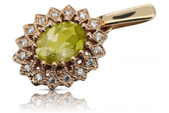 "Eleganter Peridot-Anhänger in 14 Karat Vintage-Roségold, vpc018." Vintage