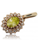 Pandantiv deosebit din aur roz de 14k cu peridot, stil vintage vpc021 Vintage