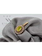 Pandantiv deosebit din aur roz de 14k cu peridot, stil vintage vpc021 Vintage