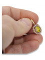 Pandantiv deosebit din aur roz de 14k cu peridot, stil vintage vpc021 Vintage