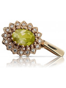 Pandantiv deosebit din aur roz de 14k cu peridot, stil vintage vpc021 Vintage