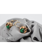 "Original Vintage Emerald Earrings Set in 14K Rose Gold" vec062