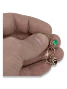 "Original Vintage Emerald Earrings Set in 14K Rose Gold" vec062