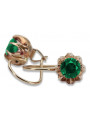 "Original Vintage Emerald Earrings Set in 14K Rose Gold" vec062