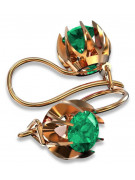 "Original Vintage Emerald Earrings Set in 14K Rose Gold" vec062