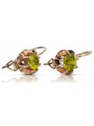 "Cercei de lux din aur roz de 14k cu peridot, design vintage" vec062