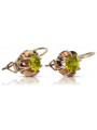 Joyería vintage: Aretes de peridoto y oro rosa 14k 585. vec062