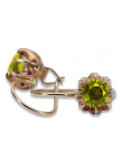 "Cercei de lux din aur roz de 14k cu peridot, design vintage" vec062