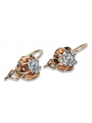 "Timeless 14K Rose Gold Vintage Zircon Drop Earrings" vec062