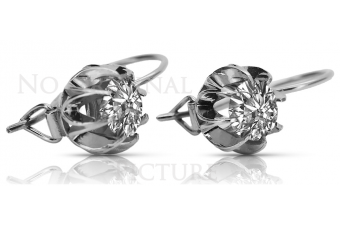 Pendientes de Oro Rosa 585 de 14k con Ajuste Vintage Elegante. vec062