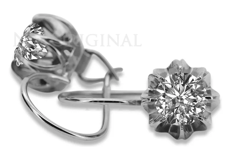 Pendientes de Oro Rosa 585 de 14k con Ajuste Vintage Elegante. vec062