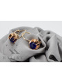 "14K Rose Gold Vintage Style Sapphire Earrings in Pink Hue". vec062