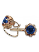 "14K Rose Gold Vintage Style Sapphire Earrings in Pink Hue". vec062