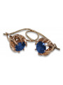 "14K Rose Gold Vintage Style Sapphire Earrings in Pink Hue". vec062