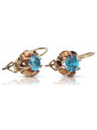 Magnifiques boucles d'oreilles d'origine vintage en aigue-marine et or rose 14 carats vec062