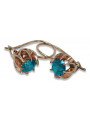 Magnifiques boucles d'oreilles d'origine vintage en aigue-marine et or rose 14 carats vec062