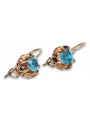 Magnifiques boucles d'oreilles d'origine vintage en aigue-marine et or rose 14 carats vec062