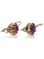 "Elegante Amethyst Ohrringe in Originalem 14K Vintage-Roségold" vec062