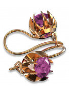 "Classic Amethyst 14K Rose Gold Earrings in Vintage Style" vec062