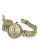 Gelbe 14-Karat-Gold-585-Damenuhr Geneve Lady Gift lw101ydy