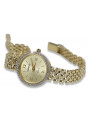 Gelbe 14-Karat-Gold-585-Damenuhr Geneve Lady Gift lw101ydy