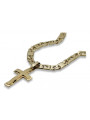 Yellow 14k gold Catholic cross with Elegant chain ctc022y&cc098y