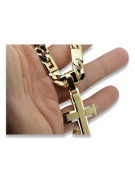 Yellow 14k gold Catholic cross with Elegant chain ctc022y&cc098y