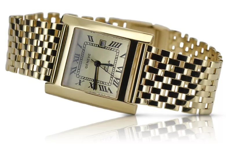 Reloj de oro para hombre Geneve ★ zlotychlopak.pl ★ Pureza de oro 585 333 Precio bajo!