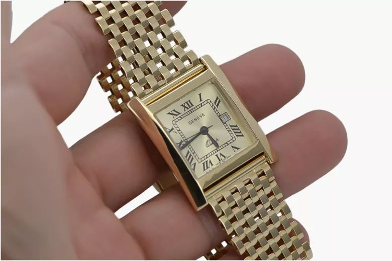 Reloj de oro para hombre Geneve ★ zlotychlopak.pl ★ Pureza de oro 585 333 Precio bajo!