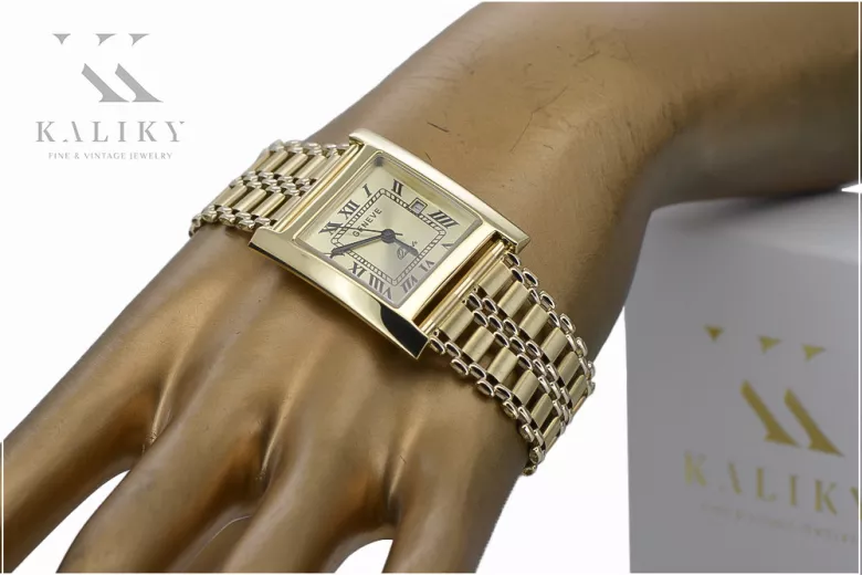 Gold men's watch Geneve ★ zlotychlopak.pl ★ Gold purity 585 333 Low Price!