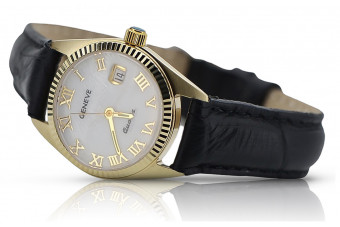 Ceas Lady Geneve din aur galben de 14k, cadran perlat lw020ydpr