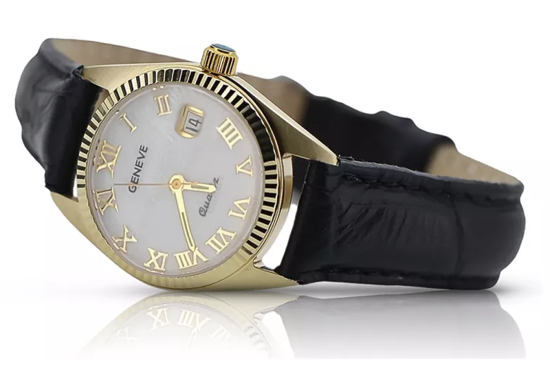 Reloj de oro para hombre Geneve ★ zlotychlopak.pl ★ Pureza del oro 585 333 ¡Precio bajo!