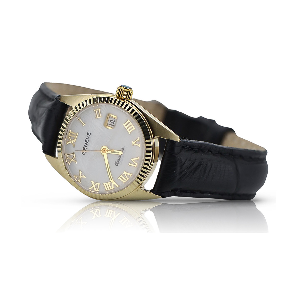 Reloj de oro para hombre Geneve ★ zlotychlopak.pl ★ Pureza del oro 585 333 ¡Precio bajo!