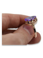 Russian Soviet rose 14k 585 gold Alexandrite Ruby Emerald Sapphire Zircon ring  vrc014