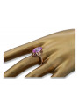 Russische sowjetische Rose 14 Karat 585 Gold Alexandrit Rubin Smaragd Saphir Zirkon Ring vrc014