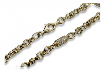 Yellow Italian 14k gold Fantazy zircon chain cfc026y