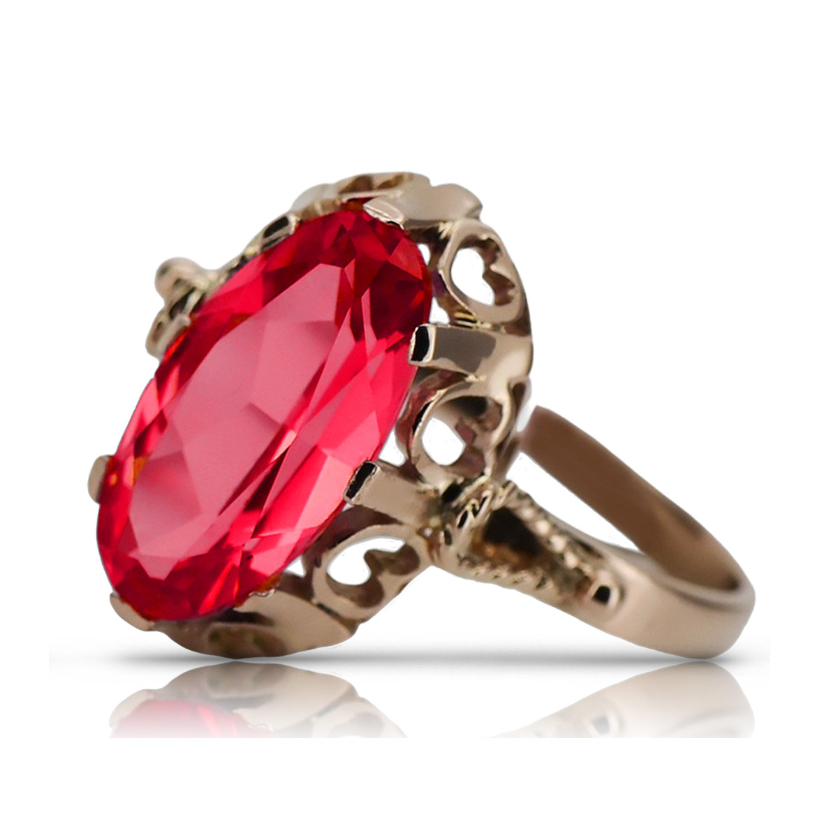 Russische sowjetische Rose 14 Karat 585 Gold Alexandrit Rubin Smaragd Saphir Zirkon Ring vrc084