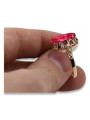 Russische sowjetische Rose 14 Karat 585 Gold Alexandrit Rubin Smaragd Saphir Zirkon Ring vrc084