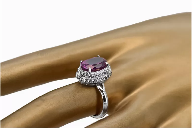 Russische sowjetische Rose 14 Karat 585 Gold Alexandrit Rubin Smaragd Saphir Zirkon Ring vrc014