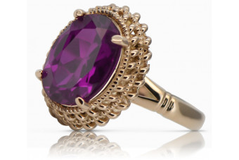 Rose soviétique russe 14k 585 or Alexandrite Ruby Emerald Sapphire Zircon ring vrc084