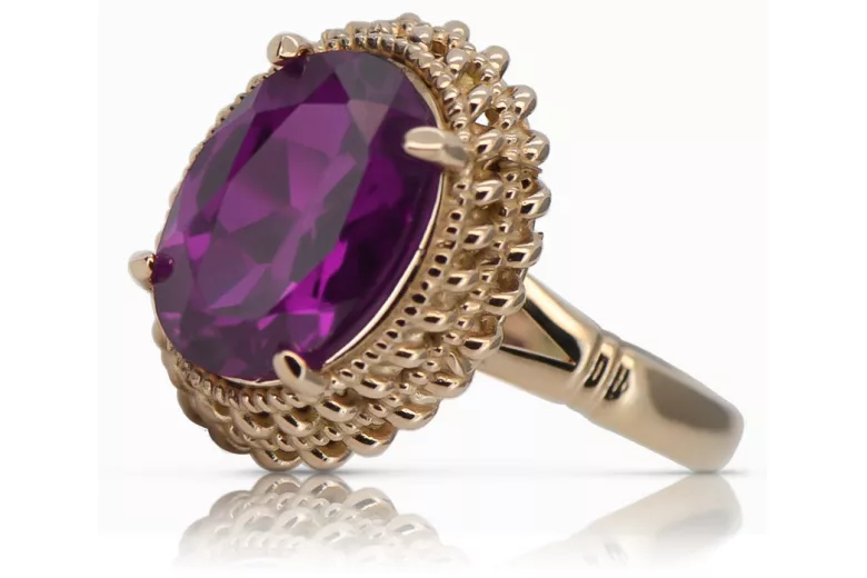 Rose soviétique russe 14k 585 or Alexandrite Ruby Emerald Sapphire Zircon ring vrc084