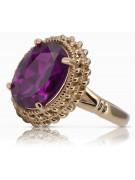 Russische sowjetische Rose 14 Karat 585 Gold Alexandrit Rubin Smaragd Saphir Zirkon Ring vrc084