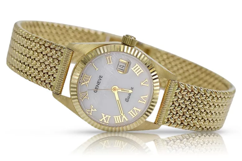 Reloj de oro para hombre Geneve ★ zlotychlopak.pl ★ Pureza de oro 585 333 Precio bajo!