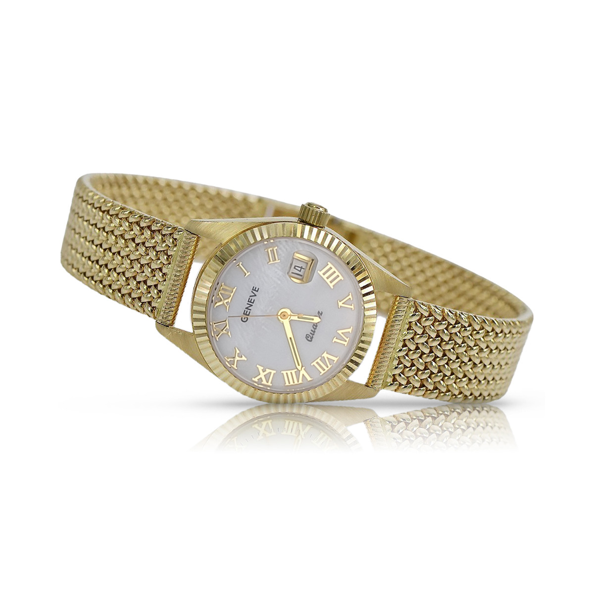 Gold men's watch Geneve ★ zlotychlopak.pl ★ Gold purity 585 333 Low Price!