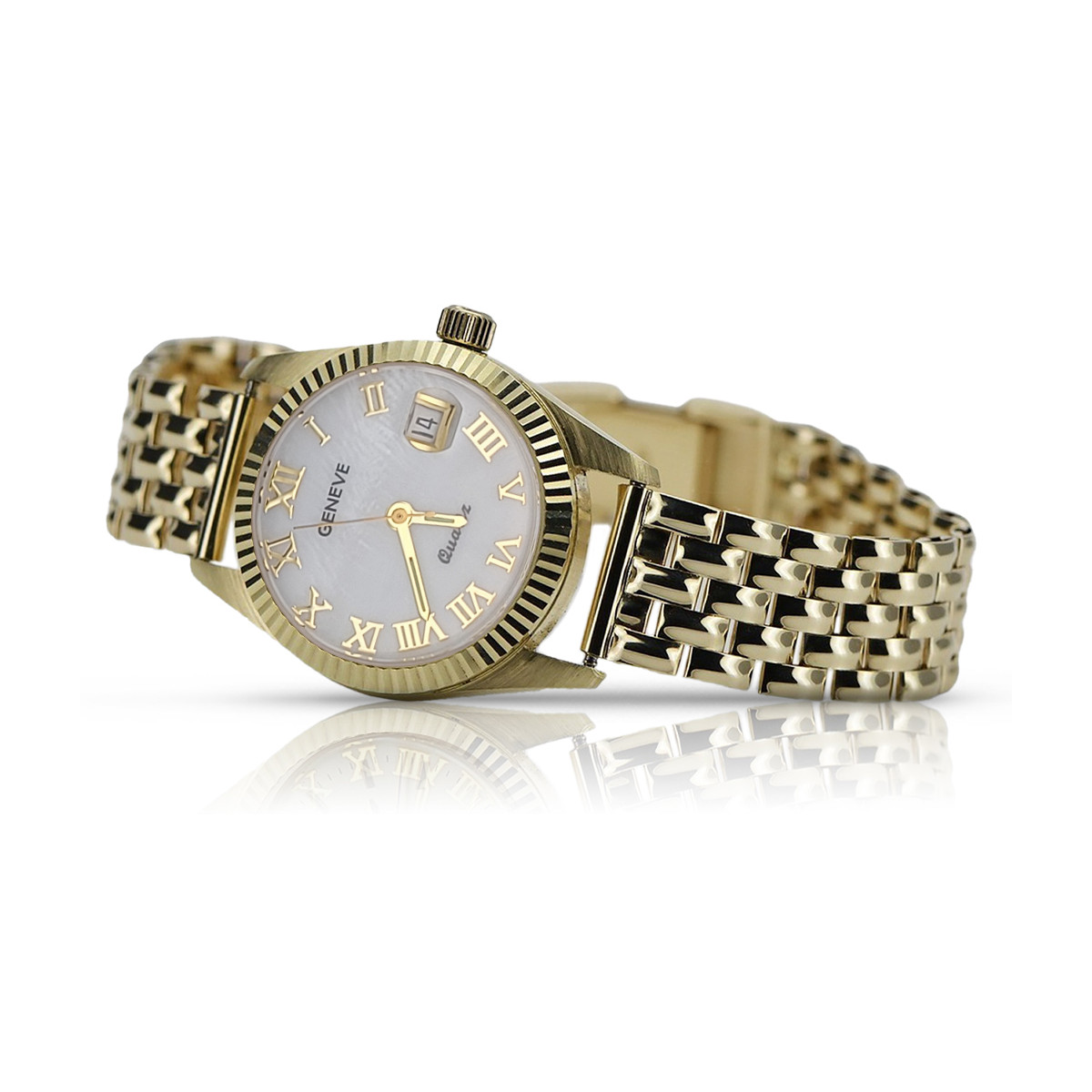 Gold men's watch Geneve ★ zlotychlopak.pl ★ Gold purity 585 333 Low Price!