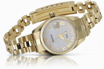 copy of Galben 14k 585 ceas de mână doamnă de aur Geneve ceas Rolex stil lw020ydg&lbw009y