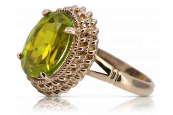 Klassisches Vintage-Roségold aus 14 Karat mit Orangem Peridot Ring, 62.10.10.U vrc068