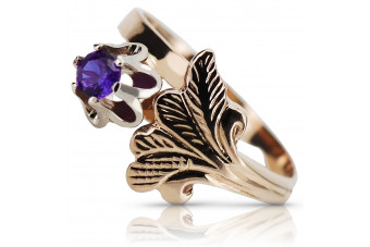 Oryginalny Pierścień Vintage z Aleksandrytu i 14k Złota w Odcieniu Różu vrc169